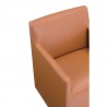 Manhattan Comfort Anna Modern Square Faux Leather Dining Armchair in Saddle Arm View