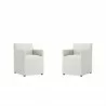 Manhattan Comfort Anna Modern Square Faux Leather Dining Armchair in Light Stone Grey (Set of 2) - Manhattan Comfort Anna Modern Square Faux Leather Dining Armchair in Light Stone Grey (Set of 2)