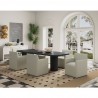 Manhattan Comfort Anna Modern Square Faux Leather Dining Armchair in Light Stone Grey Full Set