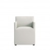 Manhattan Comfort Anna Modern Square Faux Leather Dining Armchair in Light Stone Grey Front