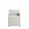 Manhattan Comfort Anna Modern Square Faux Leather Dining Armchair in Light Stone Grey Front - Manhattan Comfort Anna Modern Square Faux Leather Dining Armchair in Light Stone Grey Front