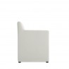 Manhattan Comfort Anna Modern Square Faux Leather Dining Armchair in Light Stone Grey Side