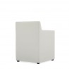 Manhattan Comfort Anna Modern Square Faux Leather Dining Armchair in Light Stone Grey Back Angle