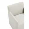 Manhattan Comfort Anna Modern Square Faux Leather Dining Armchair in Light Stone Grey Arm View