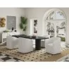 Manhattan Comfort Anna Modern Round Faux Leather Dining Armchair in Cream - Manhattan Comfort Anna Modern Round Faux Leather Dining Armchair in Cream