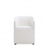 Manhattan Comfort Anna Modern Round Faux Leather Dining Armchair in Cream Front