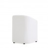 Manhattan Comfort Anna Modern Round Faux Leather Dining Armchair in Cream Back Angle