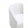 Manhattan Comfort Anna Modern Round Faux Leather Dining Armchair in Cream Arm