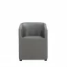 Manhattan Comfort Anna Modern Round Faux Leather Dining Armchair in Pewter Front - Manhattan Comfort Anna Modern Round Faux Leather Dining Armchair in Pewter Front