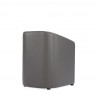 Manhattan Comfort Anna Modern Round Faux Leather Dining Armchair in Pewter Back Angle