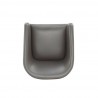 Manhattan Comfort Anna Modern Round Faux Leather Dining Armchair in Pewter Top