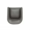 Manhattan Comfort Anna Modern Round Faux Leather Dining Armchair in Pewter Top - Manhattan Comfort Anna Modern Round Faux Leather Dining Armchair in Pewter Top