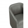Manhattan Comfort Anna Modern Round Faux Leather Dining Armchair in Pewter Arm