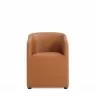 Manhattan Comfort Anna Modern Round Faux Leather Dining Armchair in Saddle Front - Manhattan Comfort Anna Modern Round Faux Leather Dining Armchair in Saddle Front