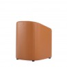 Manhattan Comfort Anna Modern Round Faux Leather Dining Armchair in Saddle Back Angle
