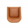 Manhattan Comfort Anna Modern Round Faux Leather Dining Armchair in Saddle Top