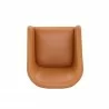 Manhattan Comfort Anna Modern Round Faux Leather Dining Armchair in Saddle Top - Manhattan Comfort Anna Modern Round Faux Leather Dining Armchair in Saddle Top