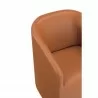 Manhattan Comfort Anna Modern Round Faux Leather Dining Armchair in Saddle Arm - Manhattan Comfort Anna Modern Round Faux Leather Dining Armchair in Saddle Arm