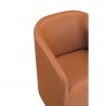 Manhattan Comfort Anna Modern Round Faux Leather Dining Armchair in Saddle Arm