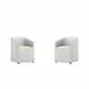 Manhattan Comfort Anna Modern Round Faux Leather Dining Armchair in Light Stone Grey (Set of 2) - Manhattan Comfort Anna Modern Round Faux Leather Dining Armchair in Light Stone Grey (Set of 2)