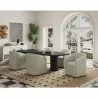 Manhattan Comfort Anna Modern Round Faux Leather Dining Armchair in Light Stone Grey - Manhattan Comfort Anna Modern Round Faux Leather Dining Armchair in Light Stone Grey