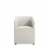 Manhattan Comfort Anna Modern Round Faux Leather Dining Armchair in Light Stone Grey Front - Manhattan Comfort Anna Modern Round Faux Leather Dining Armchair in Light Stone Grey Front
