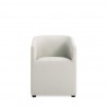 Manhattan Comfort Anna Modern Round Faux Leather Dining Armchair in Light Stone Grey Front