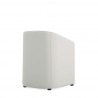 Manhattan Comfort Anna Modern Round Faux Leather Dining Armchair in Light Stone Grey Back Angle