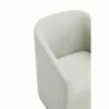 Manhattan Comfort Anna Modern Round Faux Leather Dining Armchair in Light Stone Grey Arm - Manhattan Comfort Anna Modern Round Faux Leather Dining Armchair in Light Stone Grey Arm