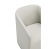 Manhattan Comfort Anna Modern Round Faux Leather Dining Armchair in Light Stone Grey Arm