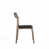 Manhattan Comfort Modern Moderno Stackable Dining Chair Upholstered in Leatherette with Solid Wood Frame in Walnut and Black- Set of 4 Side - Manhattan Comfort Modern Moderno Stackable Dining Chair Upholstered in Leatherette with Solid Wood Frame in Walnut and Black- Set of 4 Side