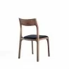 Manhattan Comfort Modern Moderno Stackable Dining Chair Upholstered in Leatherette with Solid Wood Frame in Walnut and Black- Set of 4 Back - Manhattan Comfort Modern Moderno Stackable Dining Chair Upholstered in Leatherette with Solid Wood Frame in Walnut and Black- Set of 4 Back