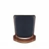 Manhattan Comfort Modern Moderno Stackable Dining Chair Upholstered in Leatherette with Solid Wood Frame in Walnut and Black- Set of 4 Top - Manhattan Comfort Modern Moderno Stackable Dining Chair Upholstered in Leatherette with Solid Wood Frame in Walnut and Black- Set of 4 Top
