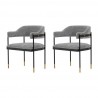 Manhattan Comfort Modern Lia Chenille Dining Armchair - Set of 2 Grey