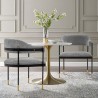 Manhattan Comfort Modern Lia Chenille Dining Armchair Stone- Set of 2
