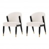 Manhattan Comfort Modern Ola Chenille Dining Chair - Set of 2 Cream