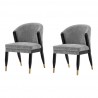 Manhattan Comfort Modern Ola Chenille Dining Chair - Set of 2 Grey