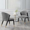 Manhattan Comfort Modern Ola Chenille Dining Chair In Grey- Set of 2