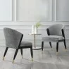 Manhattan Comfort Modern Ola Chenille Dining Chair In Grey- Set of 2 - Manhattan Comfort Modern Ola Chenille Dining Chair In Grey- Set of 2