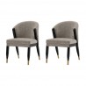 Manhattan Comfort Modern Ola Chenille Dining Chair - Set of 2 Stone
