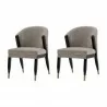 Manhattan Comfort Modern Ola Chenille Dining Chair - Set of 2 Stone - Manhattan Comfort Modern Ola Chenille Dining Chair - Set of 2 Stone