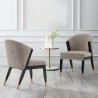 Manhattan Comfort Modern Ola Chenille Dining Chair In Stone- Set of 2