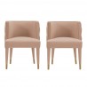 Manhattan Comfort Modern Maya Tufted Velvet Dining Chair In Nude