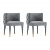 Manhattan Comfort Modern Maya Tufted Velvet Dining Chair In Grey