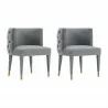 Manhattan Comfort Modern Maya Tufted Velvet Dining Chair In Grey - Manhattan Comfort Modern Maya Tufted Velvet Dining Chair In Grey
