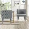 Manhattan Comfort Modern Maya Tufted Velvet Dining Chair In Grey - Set of 2 - Manhattan Comfort Modern Maya Tufted Velvet Dining Chair In Grey - Set of 2