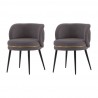 Manhattan Comfort Modern Kaya Pleated Velvet Dining Chair Set Grey