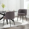 Manhattan Comfort Modern Kaya Pleated Velvet Dining Chair Set of 2 Grey