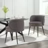 Manhattan Comfort Modern Kaya Pleated Velvet Dining Chair Set of 2 Grey - Manhattan Comfort Modern Kaya Pleated Velvet Dining Chair Set of 2 Grey