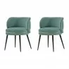 Manhattan Comfort Modern Kaya Pleated Velvet Dining Chair Set Mint Green - Manhattan Comfort Modern Kaya Pleated Velvet Dining Chair Set Mint Green